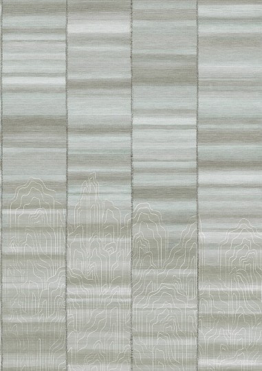 Khroma DGTRA8021-300 Traces Iwa Silver - mural w tekstylne pasy