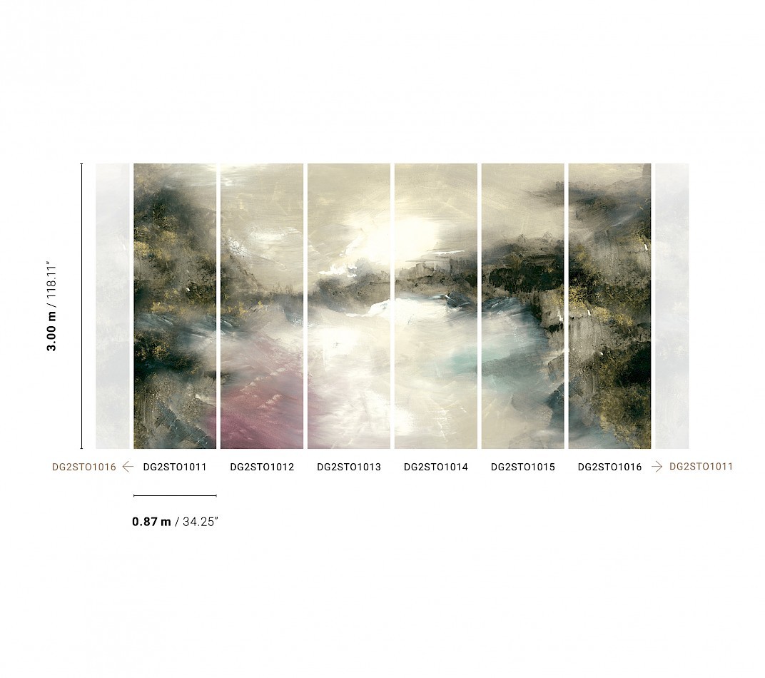 Khroma DG2STO1015 Wall Designs II Storm Mist - mural z sizalu w malarski pejzaż