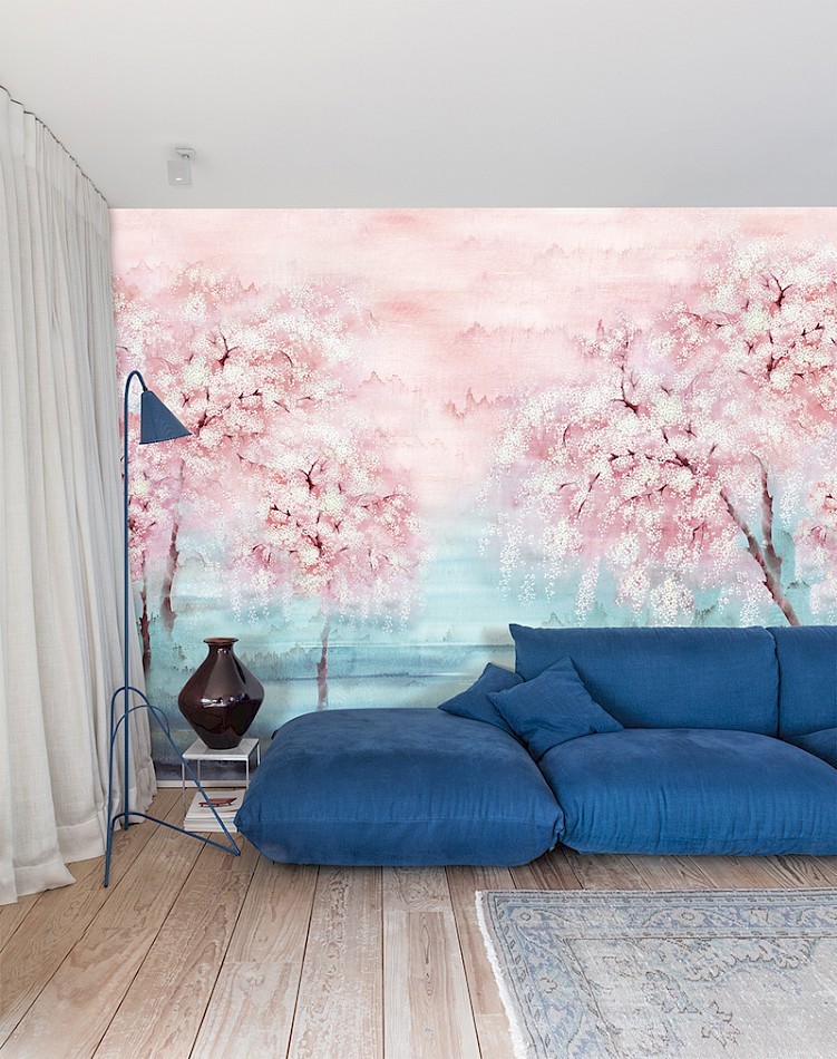 Khroma DG2ISA1023 Wall Designs II Misaki Water - mural w kwitnące drzewa wiśni