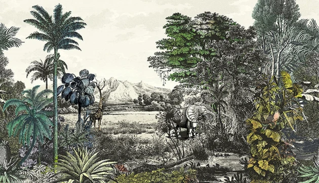 Khroma DG2SAF1016 Wall Designs II Safari Pampas - mural z sizalu w dżunglę