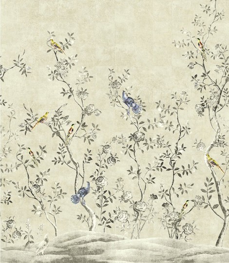 Khroma DG2VOL1011 Wall Designs II Volière Paloma - mural z sizalu w ptaki i róże