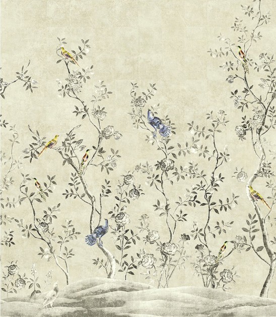 Khroma DG2VOL1011 Wall Designs II Volière Paloma - mural z sizalu w ptaki i róże