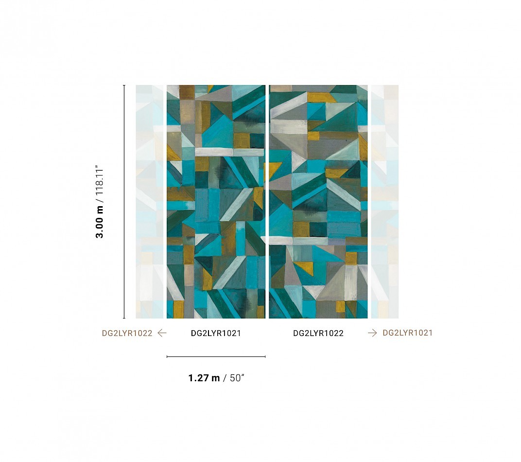 Khroma DG2LYR1022 Wall Designs II Lyric Blue - mural geometryczny