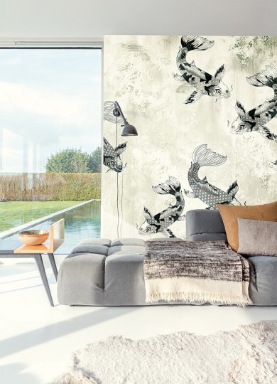 Khroma DG2PON1021 Wall Designs II Pond Ink - mural w ryby