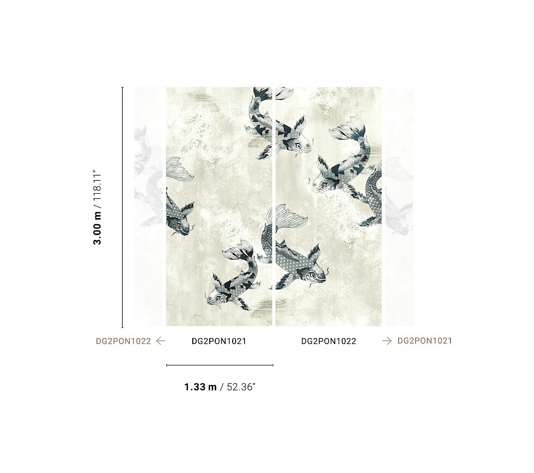 Khroma DG2PON1022 Wall Designs II Pond Ink - mural w ryby