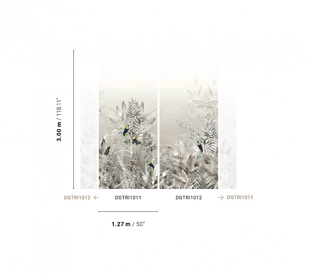 Khroma DGTRI1012 Wall Designs II Tribute Lunar - mural w liście i ptaki