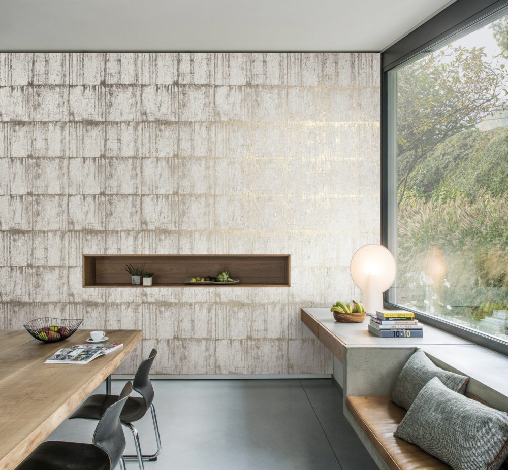 Omexco ANT111 Antarès - tapeta korkowa w kwadraty o metalicznym wykończeniu