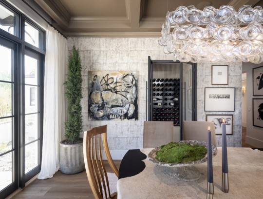 Omexco ANT208 Antarès - tapeta korkowa w geometryczny wzór z metalicznymi drobinkami