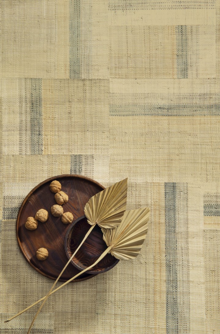 Omexco AT71 Atelier - tapeta w patchworkowy wzór z rafii