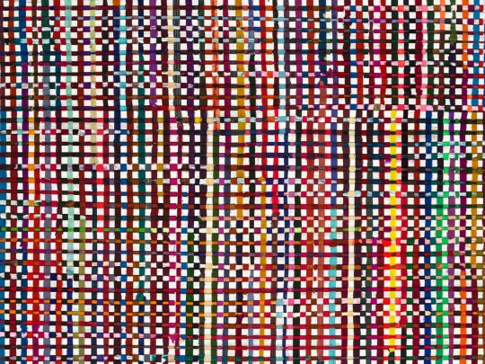 Omexco AT62 Atelier - tapeta w kratkę z jedwabiu i abaki