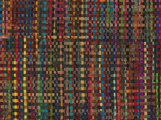 Omexco AT61 Atelier - tapeta w kratkę z jedwabiu i abaki