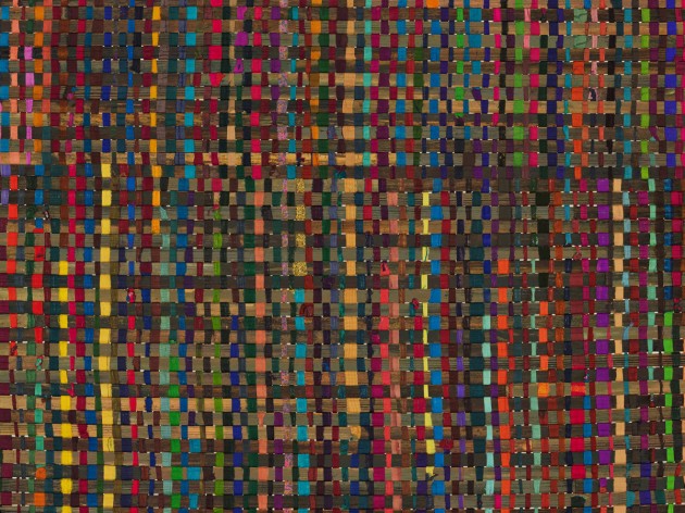 Omexco AT61 Atelier - tapeta w kratkę z jedwabiu i abaki