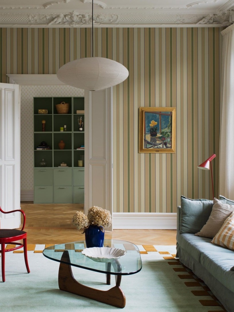 Boras Tapeter 9789W Studio Stockholm Stripe Yellow - mural w paski