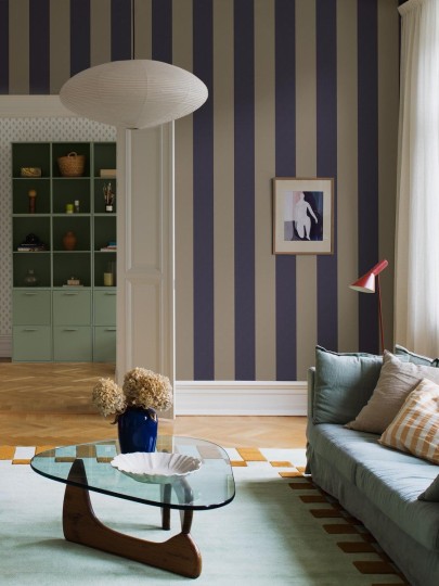 Boras Tapeter 9794W Studio Bjärö Stripe Blue - mural w paski