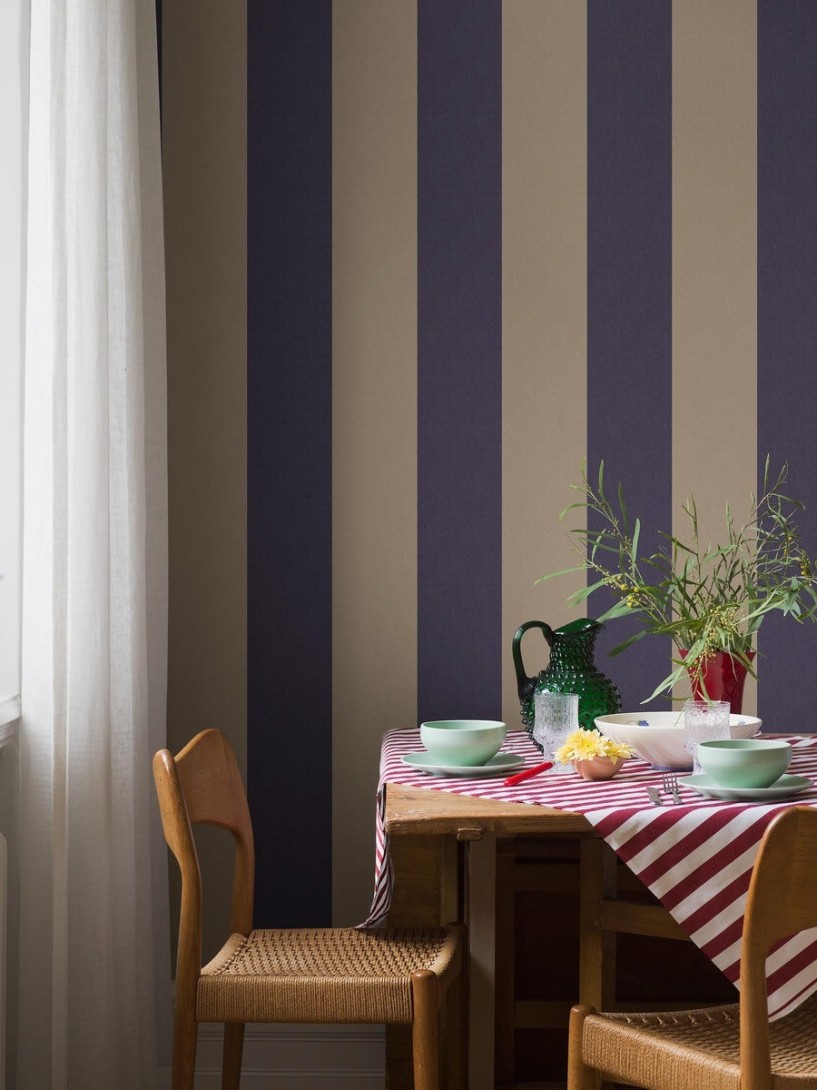 Boras Tapeter 9794W Studio Bjärö Stripe Blue - mural w paski