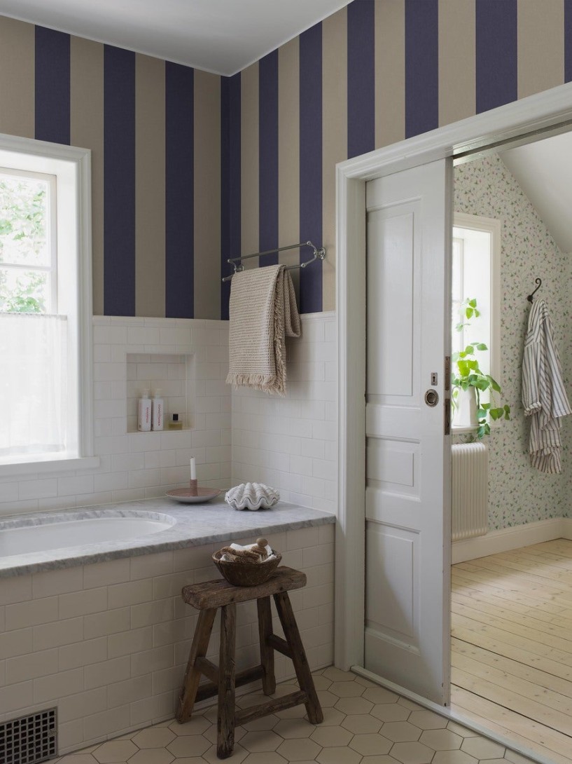 Boras Tapeter 9794W Studio Bjärö Stripe Blue - mural w paski