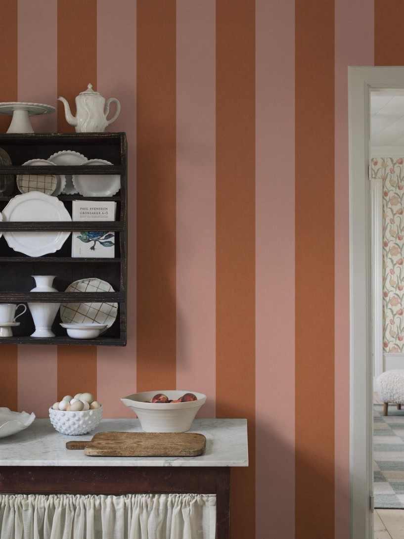 Boras Tapeter 9795W Studio Bjärö Stripe Orange - mural w paski