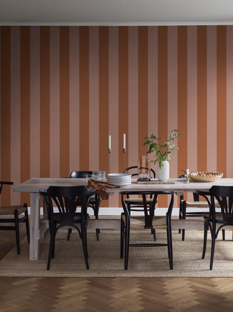 Boras Tapeter 9795W Studio Bjärö Stripe Orange - mural w paski