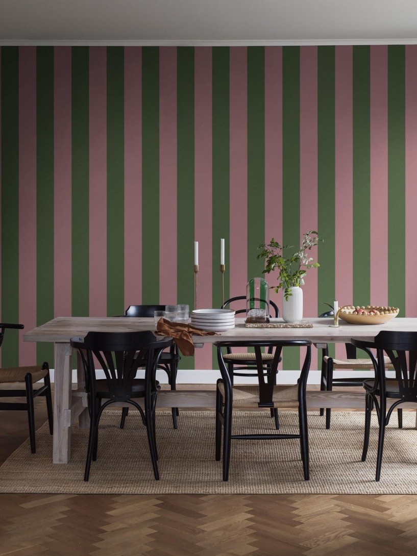 Boras Tapeter 9796W Studio Bjärö Stripe Pink - mural w paski