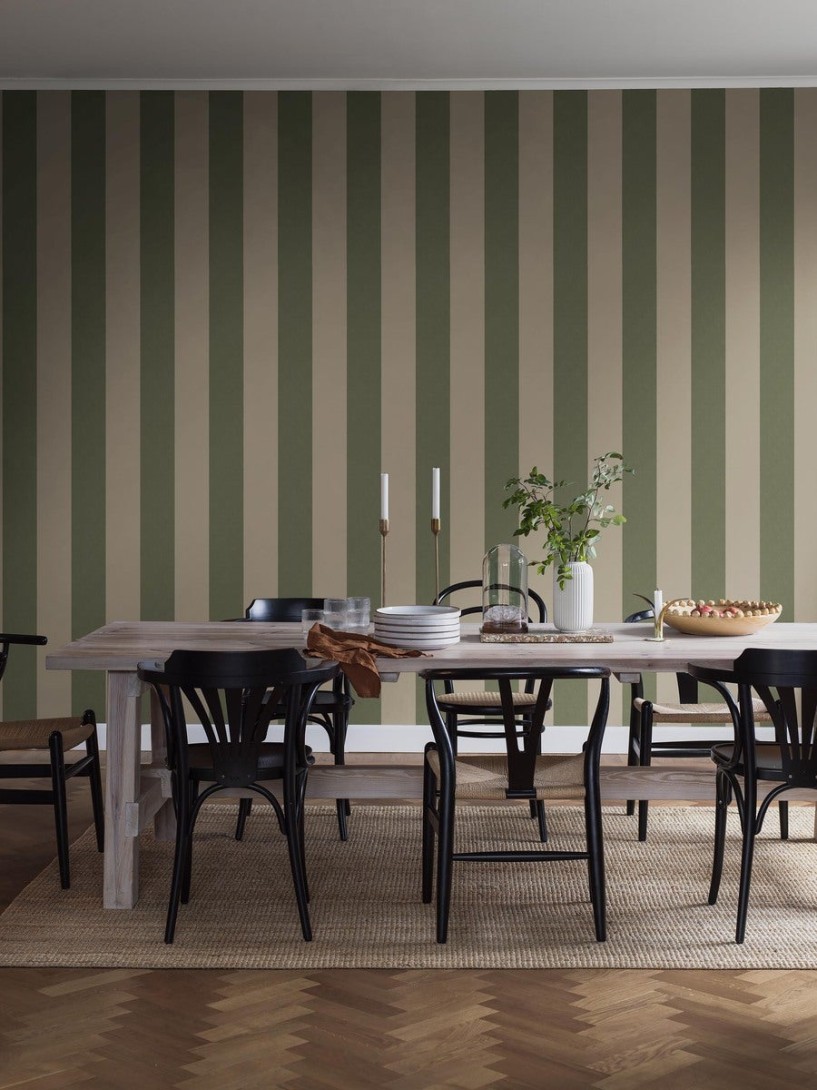 Boras Tapeter 9797W Studio Bjärö Stripe Green - mural w paski