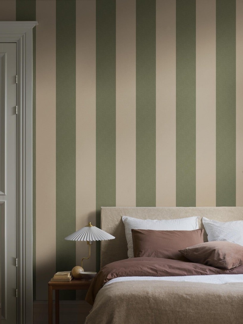 Boras Tapeter 9797W Studio Bjärö Stripe Green - mural w paski