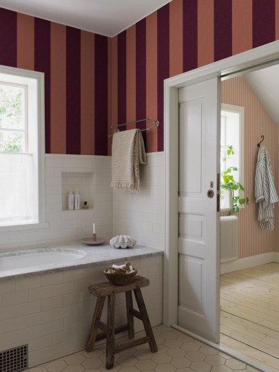 Boras Tapeter 9798W Studio Bjärö Stripe Red - mural w paski