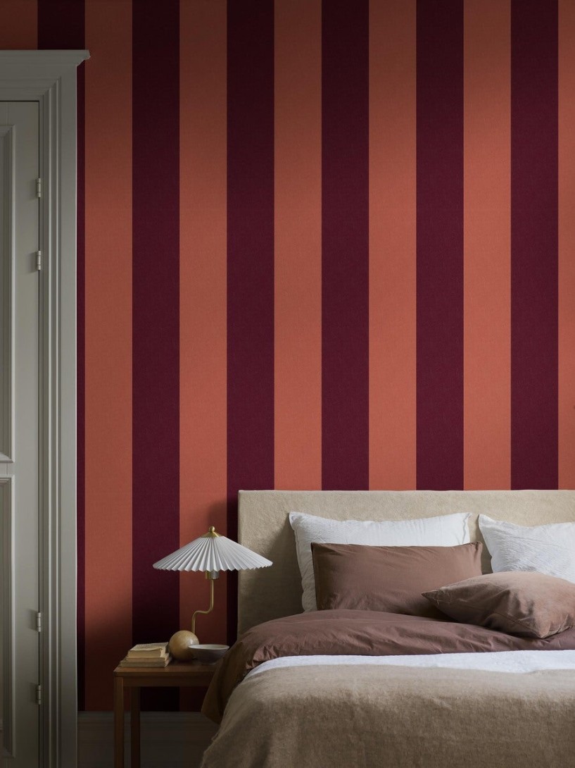 Boras Tapeter 9798W Studio Bjärö Stripe Red - mural w paski