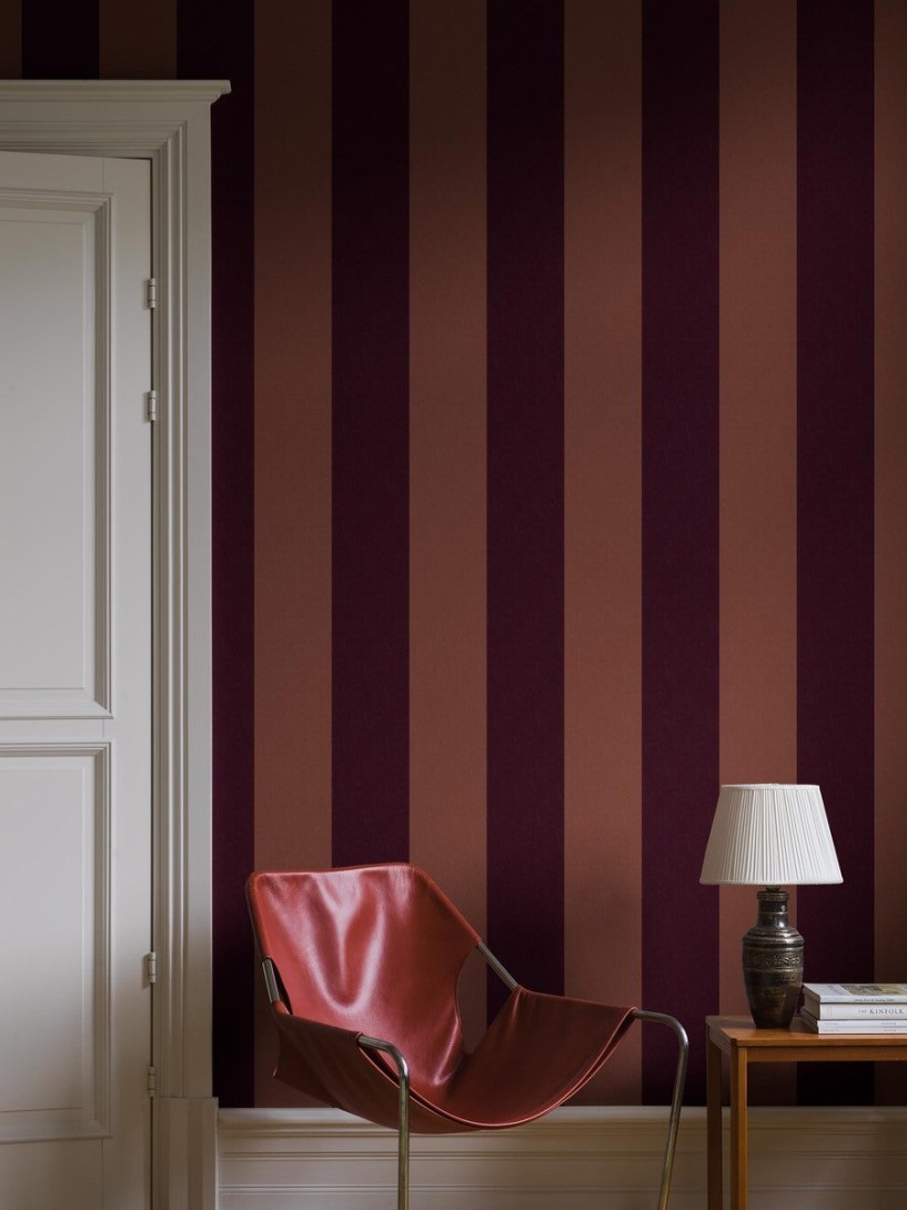 Boras Tapeter 9798W Studio Bjärö Stripe Red - mural w paski