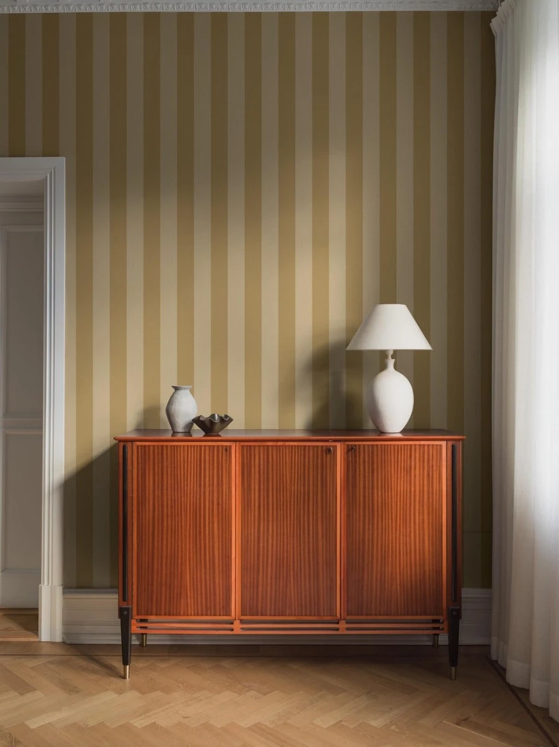 Boras Tapeter 9799W Studio Båstad Stripe Yellow - mural w paski