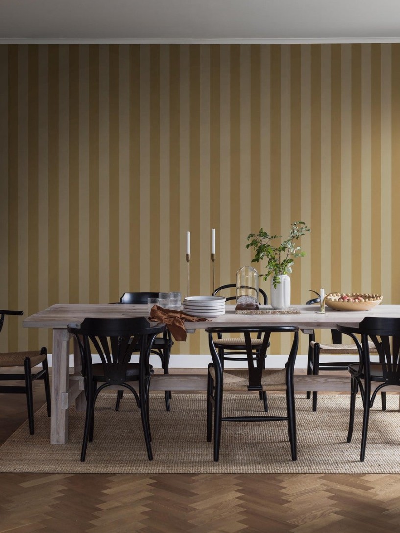 Boras Tapeter 9799W Studio Båstad Stripe Yellow - mural w paski