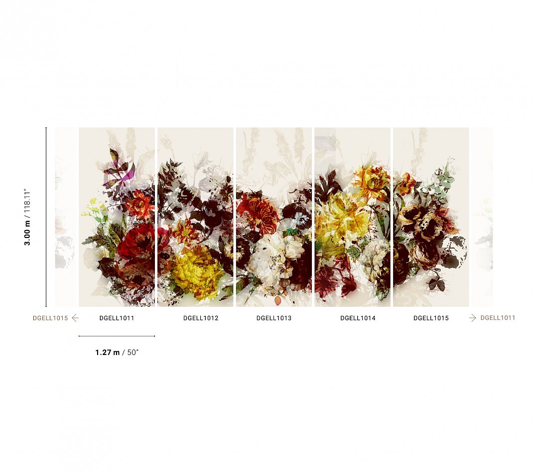 Khroma DGELL1015 Wall Designs I Ella Canvas - mural w kwiaty w dużej skali
