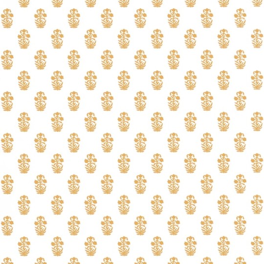 Thibaut T36404 Indienne Corwin Gold on White - tapeta w małe kwiaty