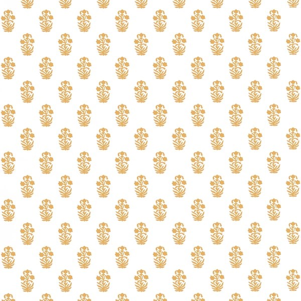 Thibaut T36404 Indienne Corwin Gold on White - tapeta w małe kwiaty
