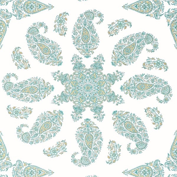 Thibaut T36428 Indienne East India Seaglass - tapeta paisley