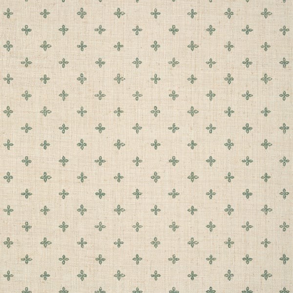 Thibaut T36452 Indienne Bethany Green on Off White - tapeta z rafii w koniczyny