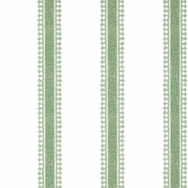 Thibaut T36466 Indienne Cambridge Stripe Green - tapeta imitująca len w paski
