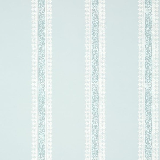 Thibaut T36468 Indienne Cambridge Stripe Robin's Egg - tapeta imitująca len w paski