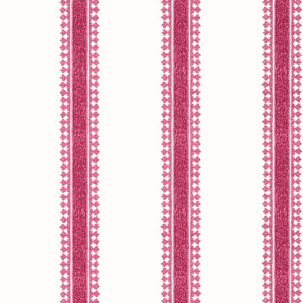 Thibaut T36469 Indienne Cambridge Stripe Raspberry - tapeta imitująca len w paski