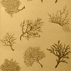 Thibaut T6854 Texture Resource 3 Coral Gables Metallic Gold - tapeta w koralowce