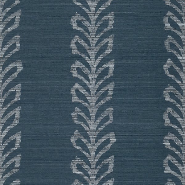 Thibaut TWW10903 Texture Resource 7 Evia Wide Width Navy - tapeta strukturalna w ozdobne paski