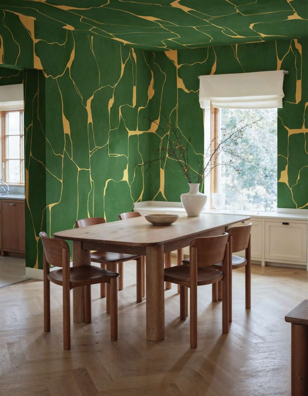 Rebel Walls R21101 Modern Simplicity Flowing Linear Flow Green - mural w organiczne kształty