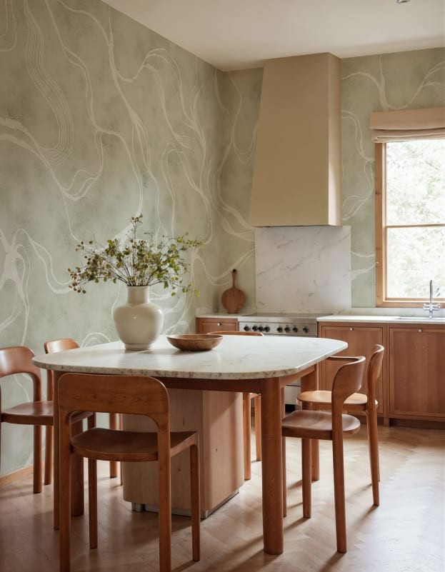 Rebel Walls R21140 Modern Simplicity Soft Curve Green - mural w organiczne linie