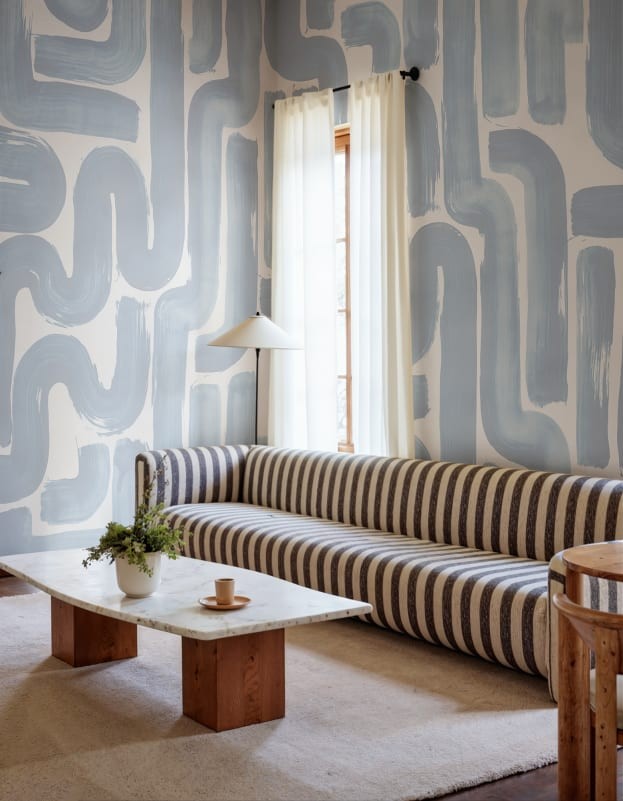 Rebel Walls R21777 Modern Simplicity Drape Brush Blue - mural w pociągnięcia pędzla