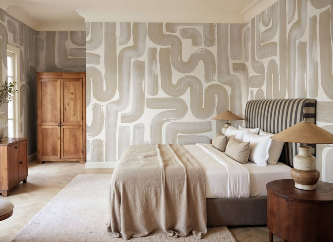 Rebel Walls R21781 Modern Simplicity Drape Brush Beige - mural w pociągnięcia pędzla