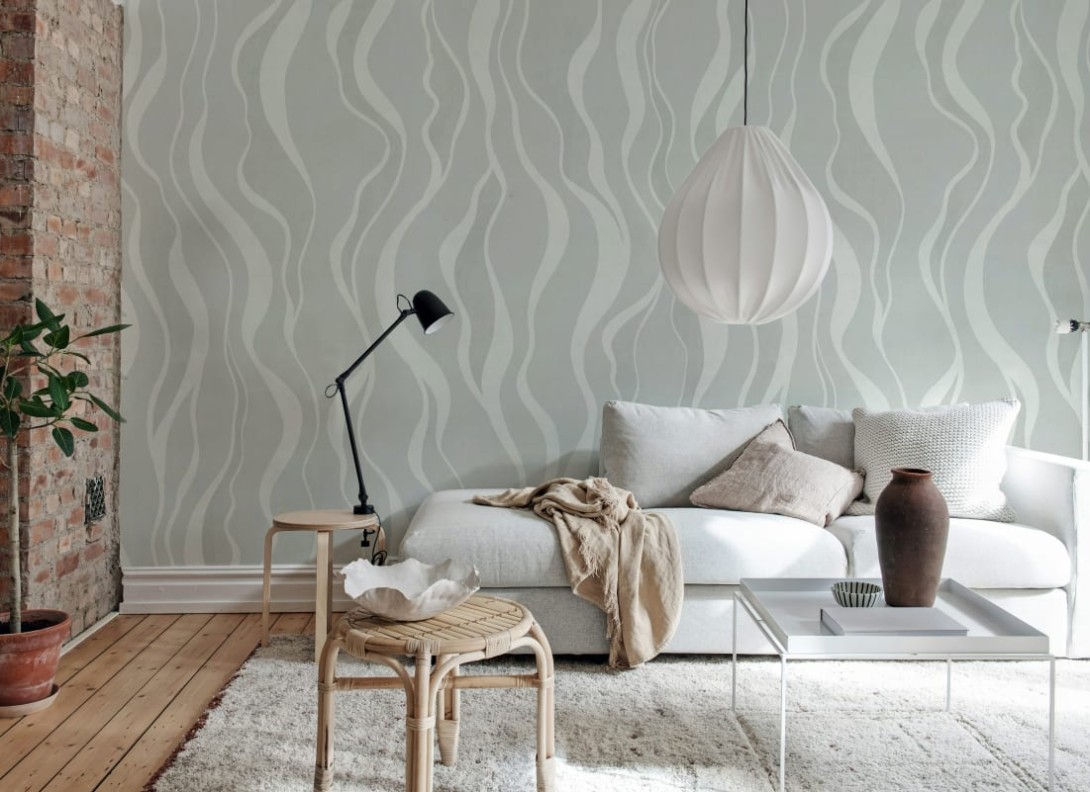 Rebel Walls R21095 Modern Simplicity Gentle Lines Blue - mural w organiczne fale
