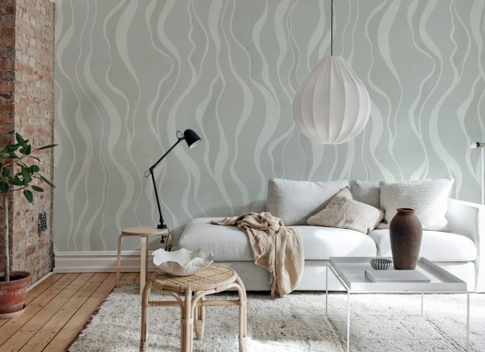 Rebel Walls R21095 Modern Simplicity Gentle Lines Blue - mural w organiczne fale