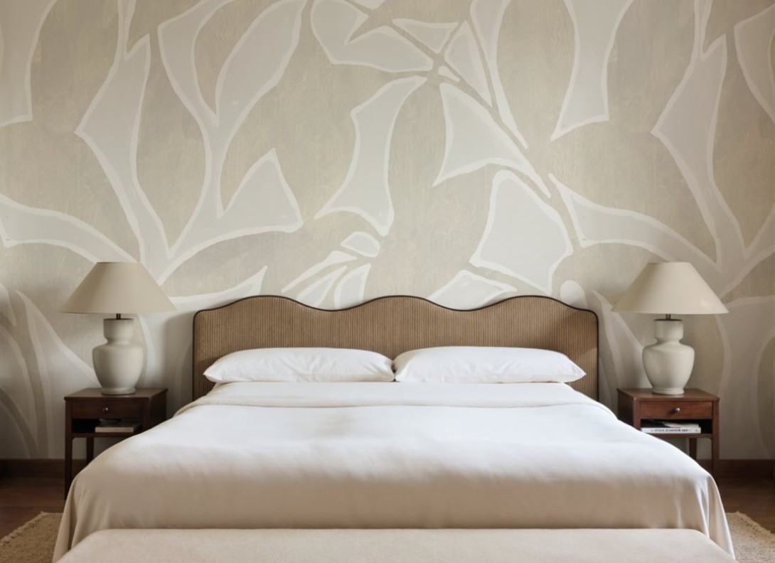 Rebel Walls R21771 Modern Simplicity Leaf Silhouette Beige - mural w duże liście