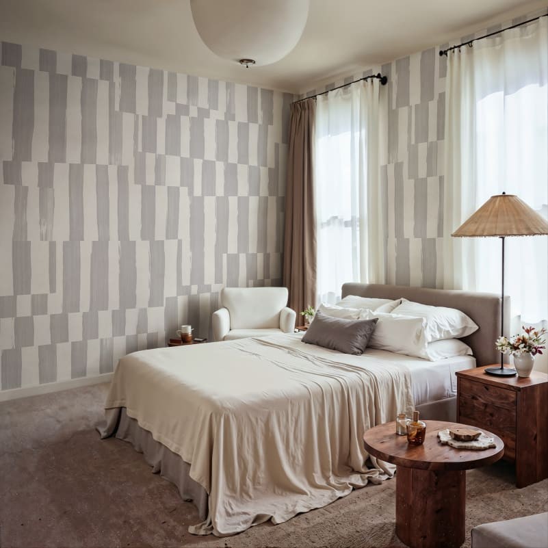 Rebel Walls R21113 Modern Simplicity Broken Stripes Gray - mural w paski