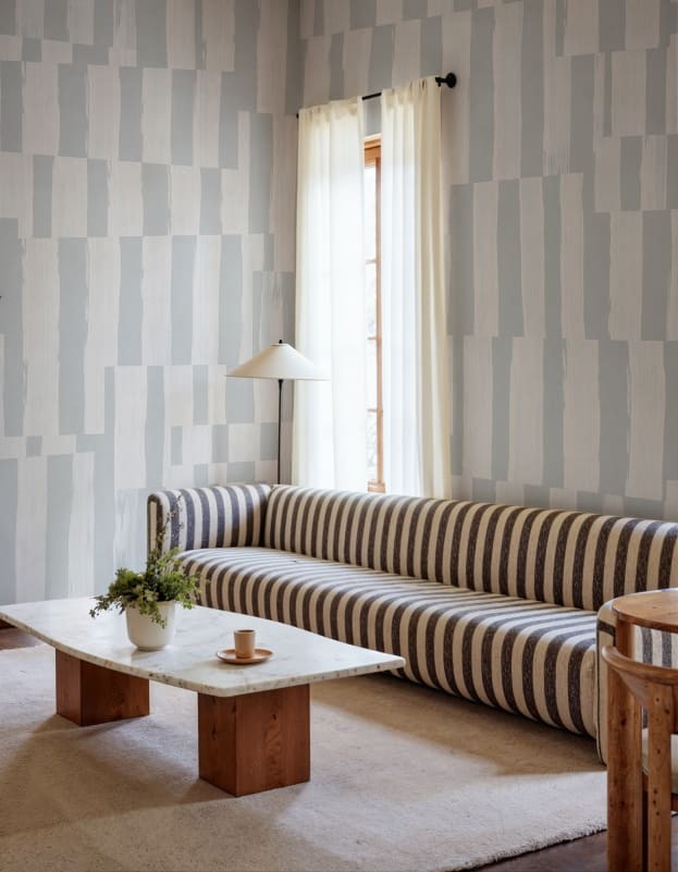 Rebel Walls R21116 Modern Simplicity Broken Stripes Light Blue - mural w paski
