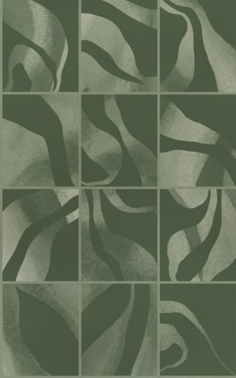 Rebel Walls R21131 Modern Simplicity Floating Tiles Dark Green - mural imitujący płytki